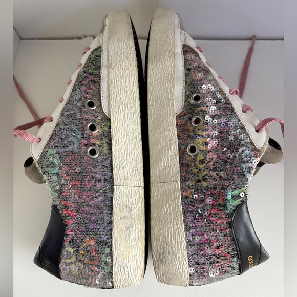 GOLDEN GOOSE-GGDB Rainbow 🌈 Sneakers with Pink Laces🩷, Size 6 - Picture 6 of 11